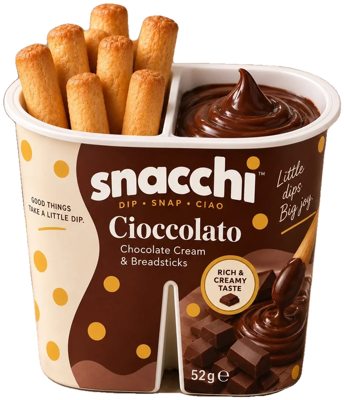 Snacchi Cioccolato dip & sticks cup