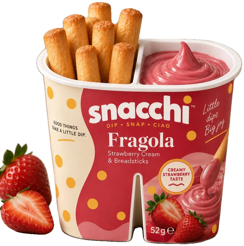 Snacchi Fragola dip & sticks cup